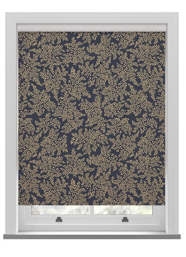 Sara Miller Little Leaves Smokey Blue Roller Blind