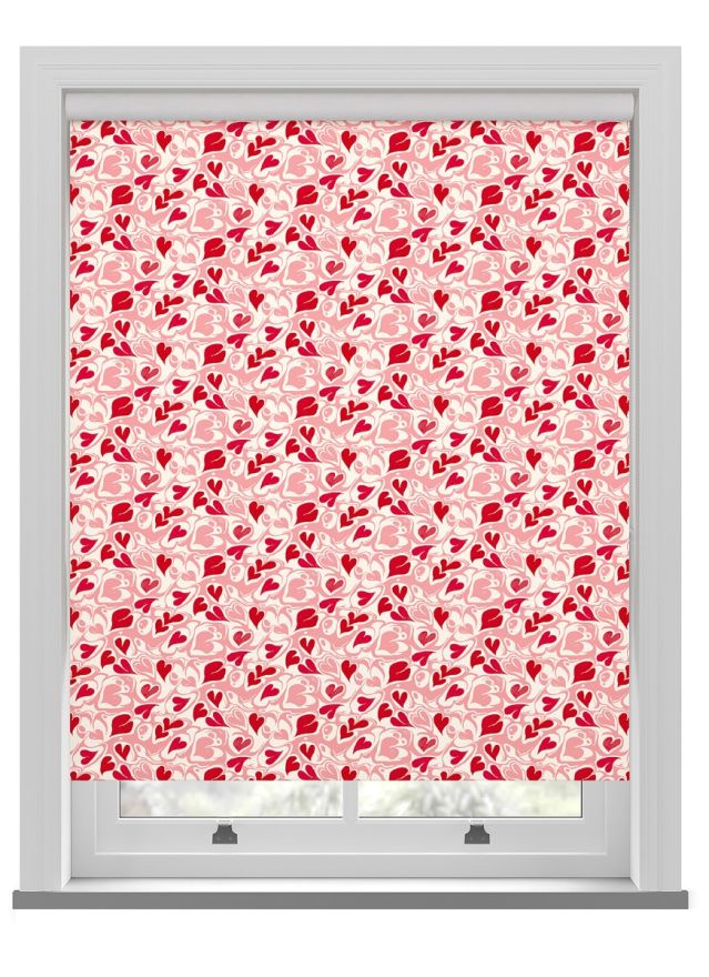 Cath Kidston Marble Hearts Ditsy Red Roller Blind