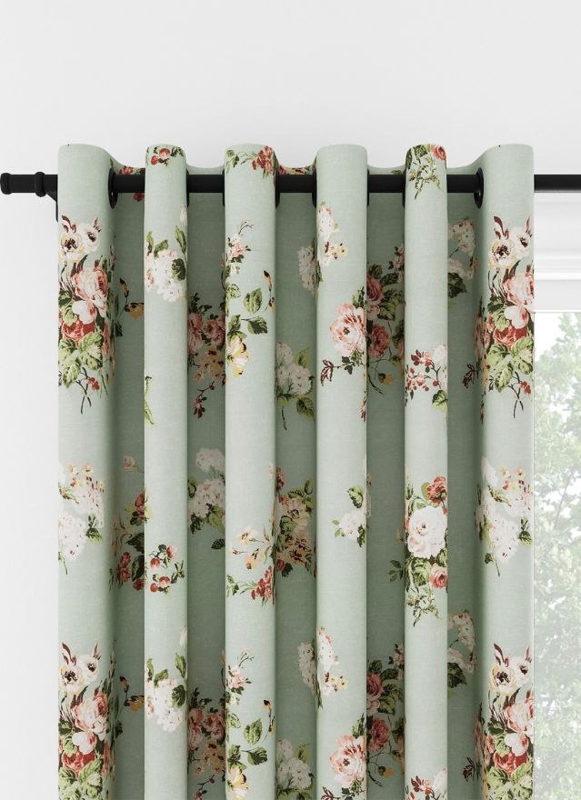 Laura Ashley Rosemore Sage Eyelet Curtain