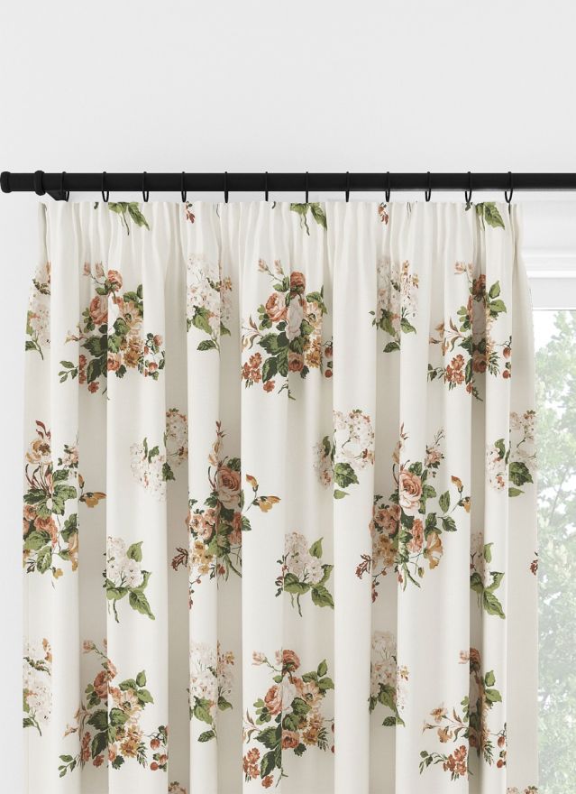 Laura Ashley Rosemore Natural Pencil Pleat Curtain