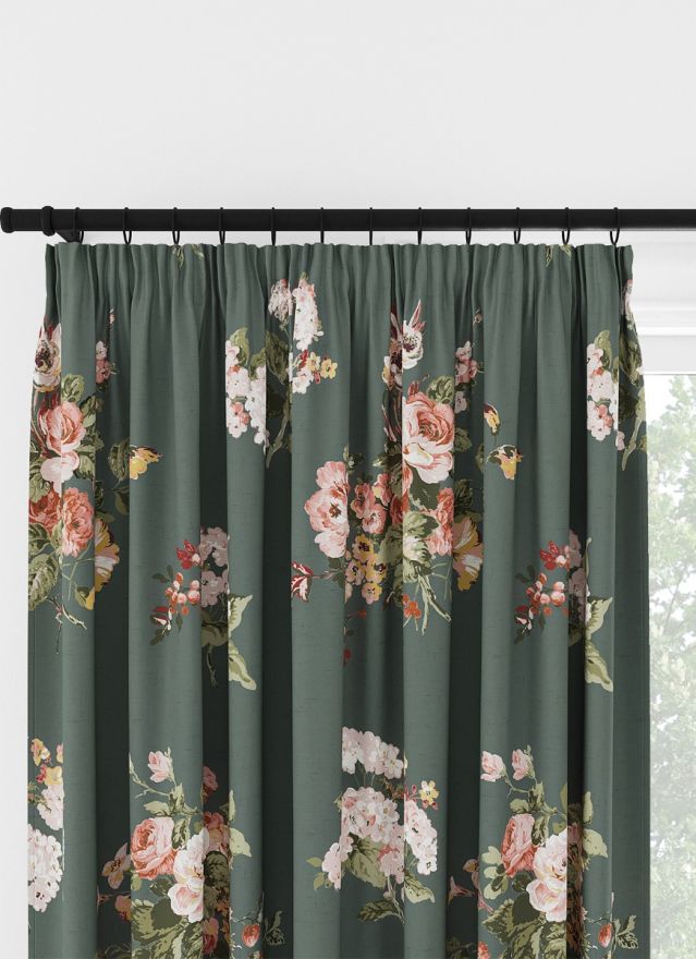 Laura Ashley Rosemore Fern Pencil Pleat Curtain