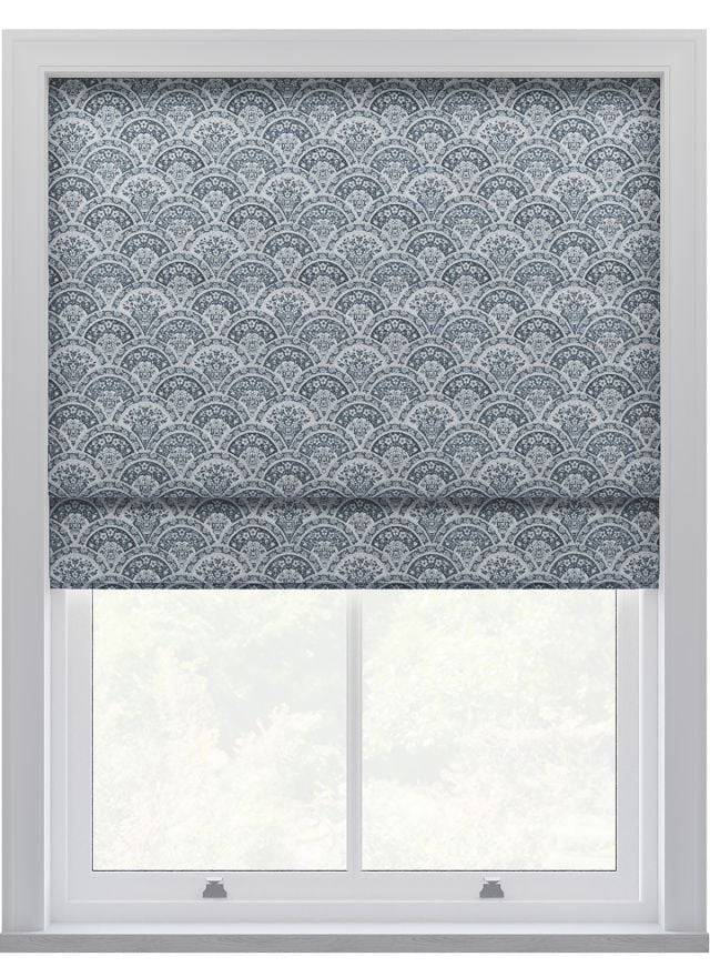 Laura Ashley Musica Velvet Dusky Seaspray Roman Blind
