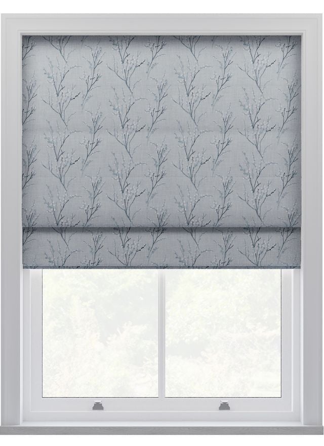 Laura Ashley Pussy Willow Embroidery Seaspray Roman Blind