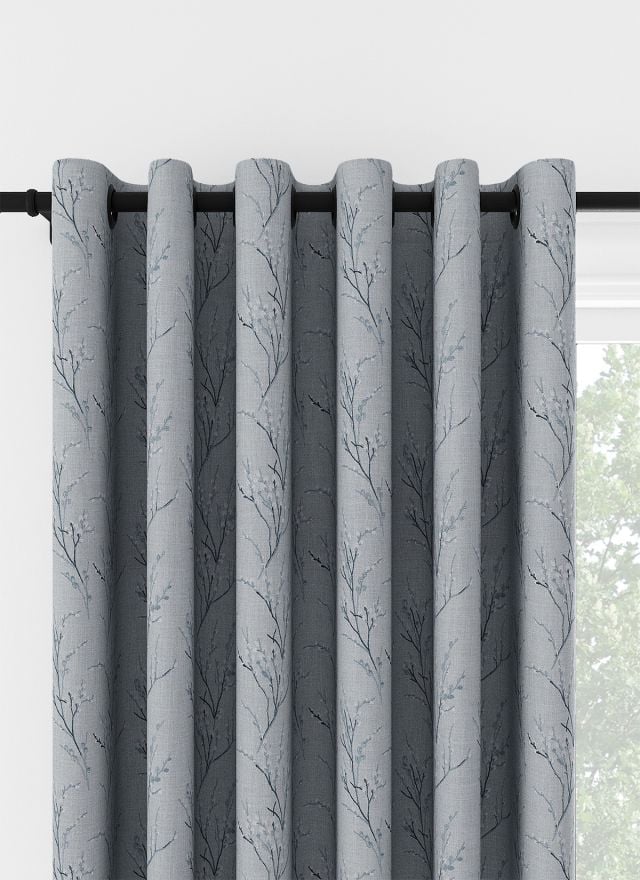 Laura Ashley Pussy Willow Embroidery Seaspray Eyelet Curtain