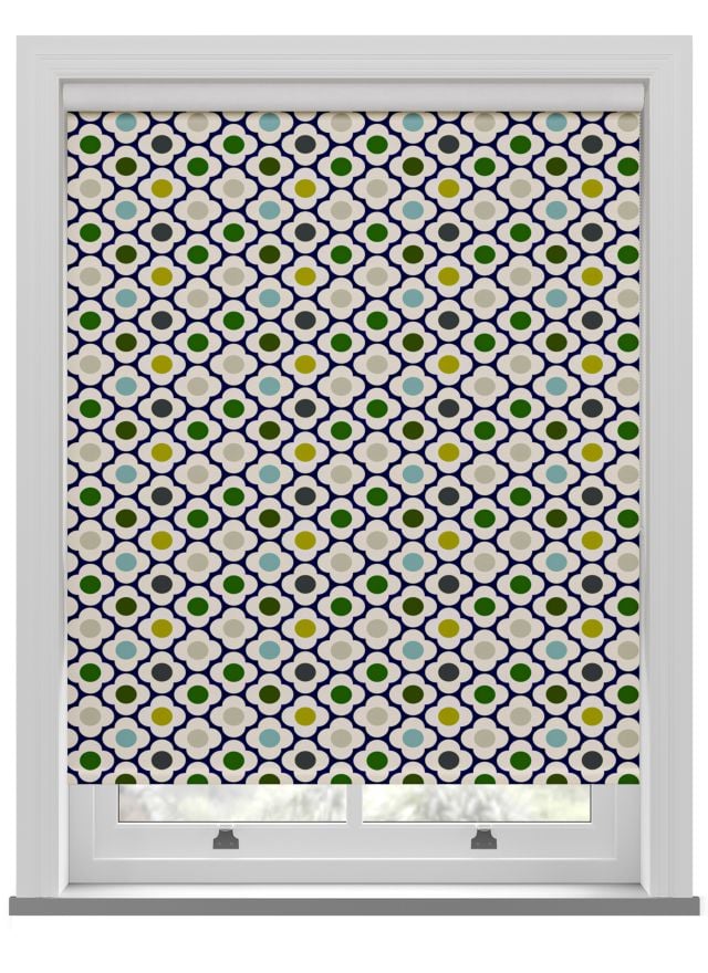 Orla Kiely Spot Flower Ditsy Blue Multi Roller Blind