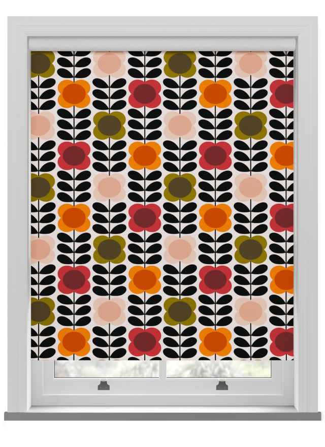 Orla Kiely Spot Flower Stem Tomato & Pink Roller Blind
