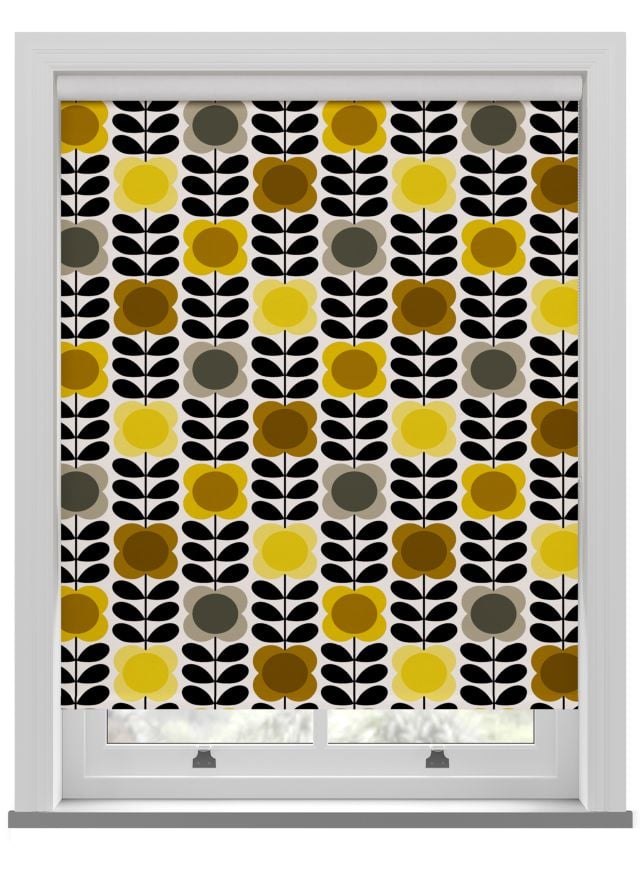 Orla Kiely Spot Flower Stem Yellow & Grey Roller Blind