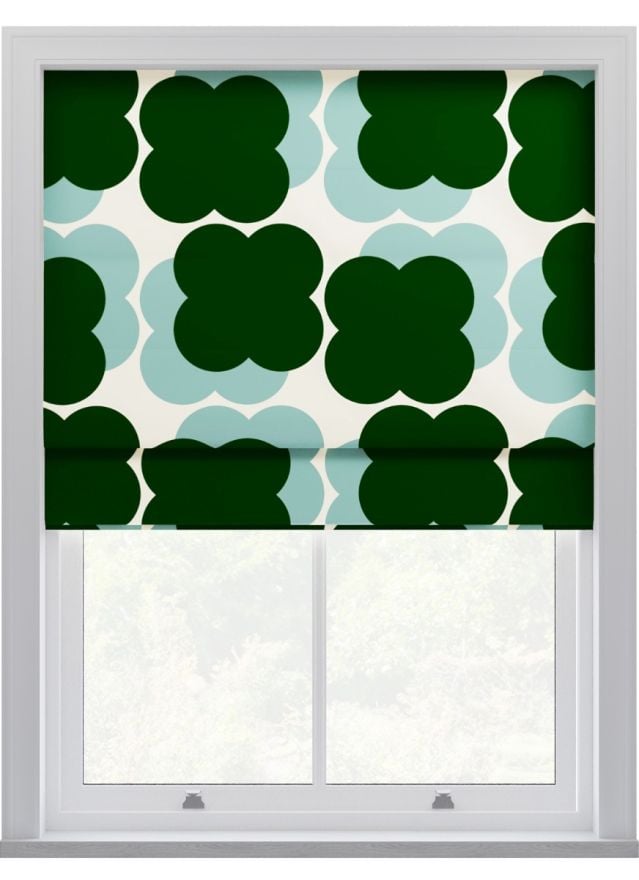 Orla Kiely Shadow Flower Jade & Duckegg Roman Blinds