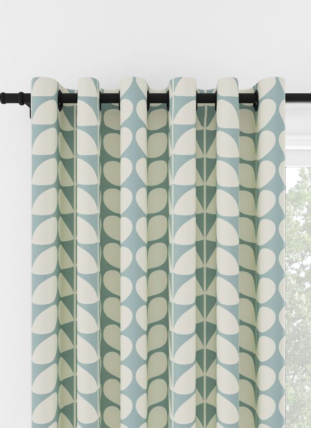 Orla Kiely Solid Stem Duckegg Eyelet Curtain