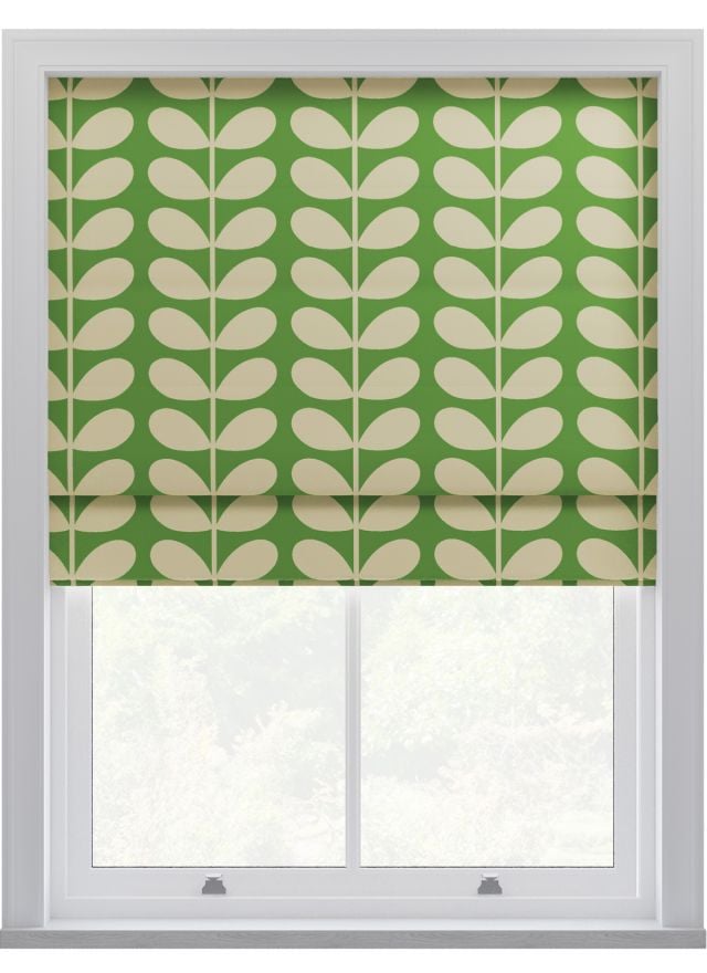 Orla Kiely Solid Stem Green Roman Blinds