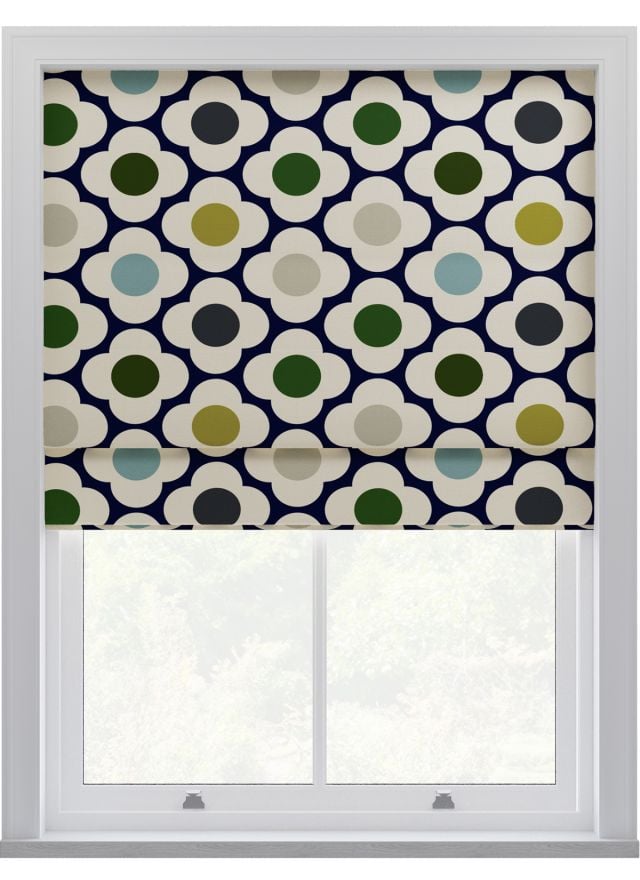 Orla Kiely Spot Flower Blue Multi Roman Blinds