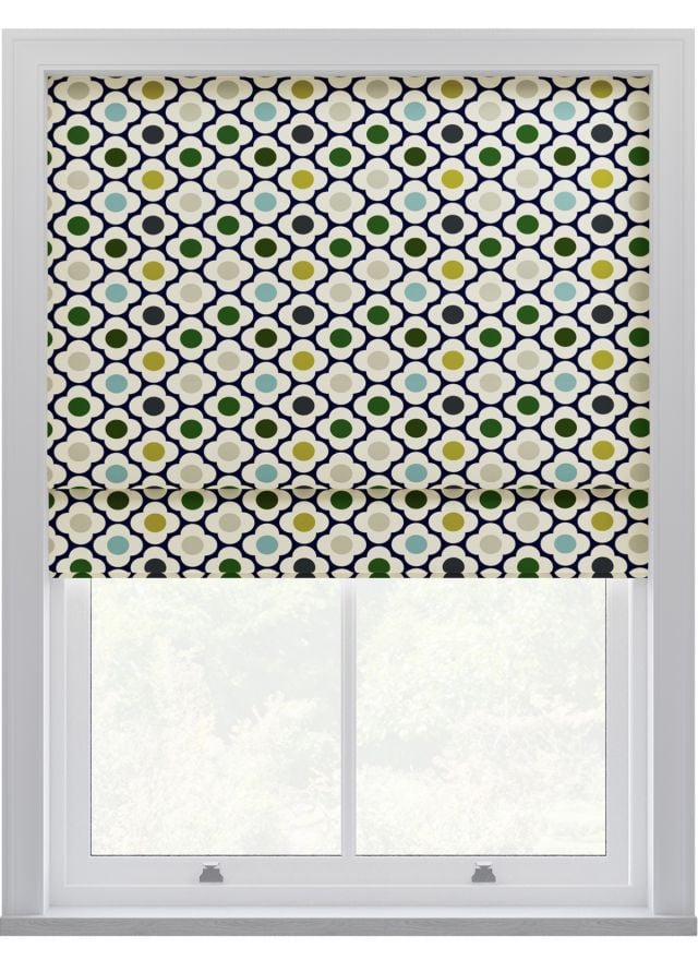 Orla Kiely Spot Flower Ditsy Blue Multi Roman Blinds