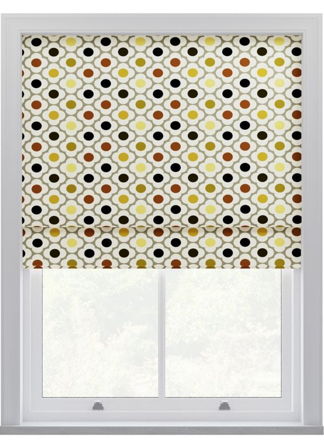 Orla Kiely Spot Flower Ditsy Yellow Multi Roman Blinds