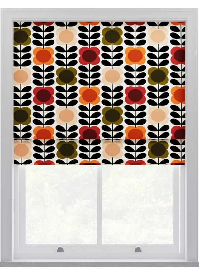 Orla Kiely Spot Flower Stem Tomato & Pink Roman Blinds
