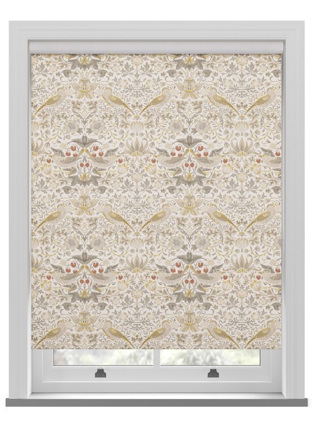 William Morris At Home Strawberry Thief Ochre Roller Blind