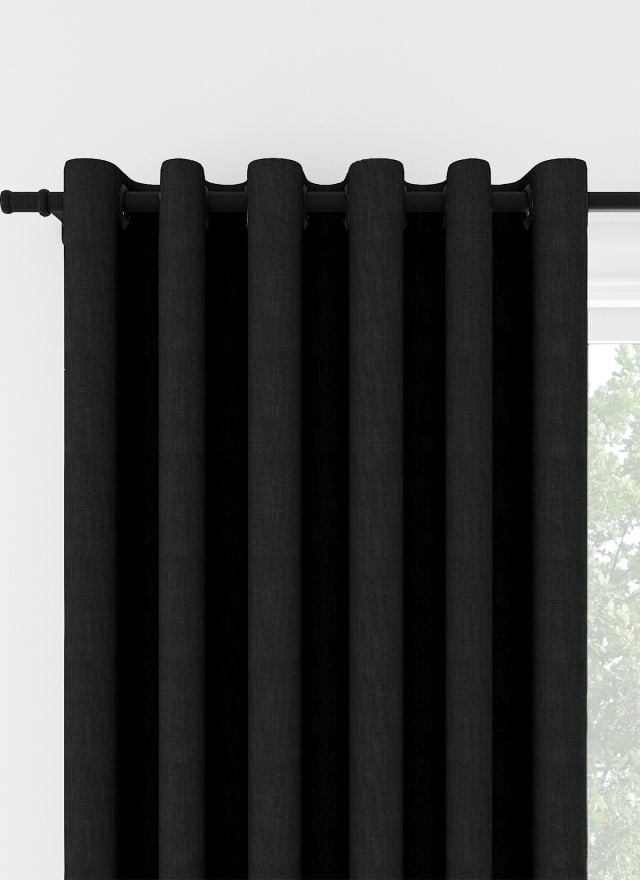 Laura Ashley Swanson Charcoal Eyelet Curtain
