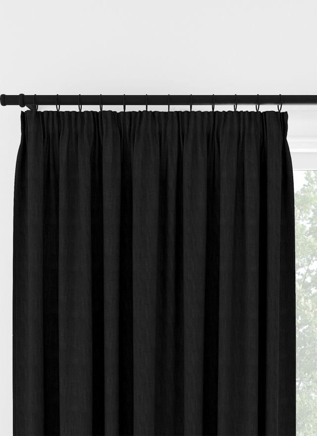 Laura Ashley Swanson Charcoal Pencil Pleat Curtain