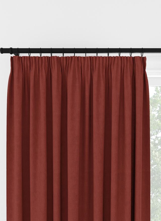 Laura Ashley Swanson Crimson Pencil Pleat Curtain