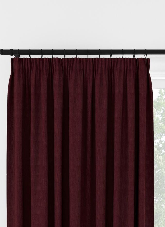 Laura Ashley Swanson Dark Cranberry Pencil Pleat Curtain