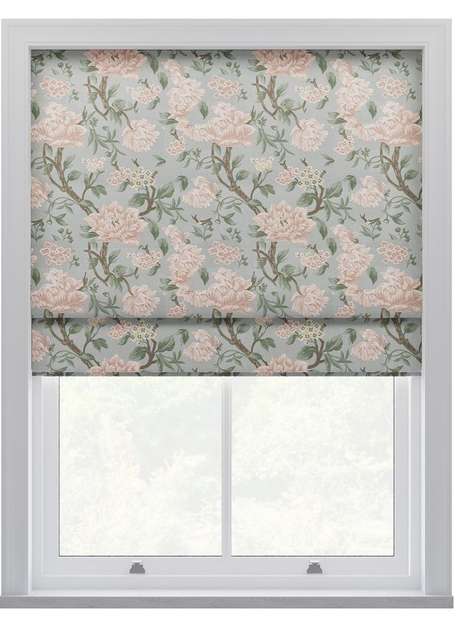 Laura Ashley Tapestry Floral Chenille Blush Roman Blind