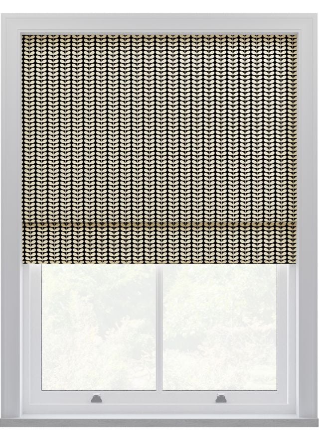 Orla Kiely Tiny Stem Black Roman Blinds