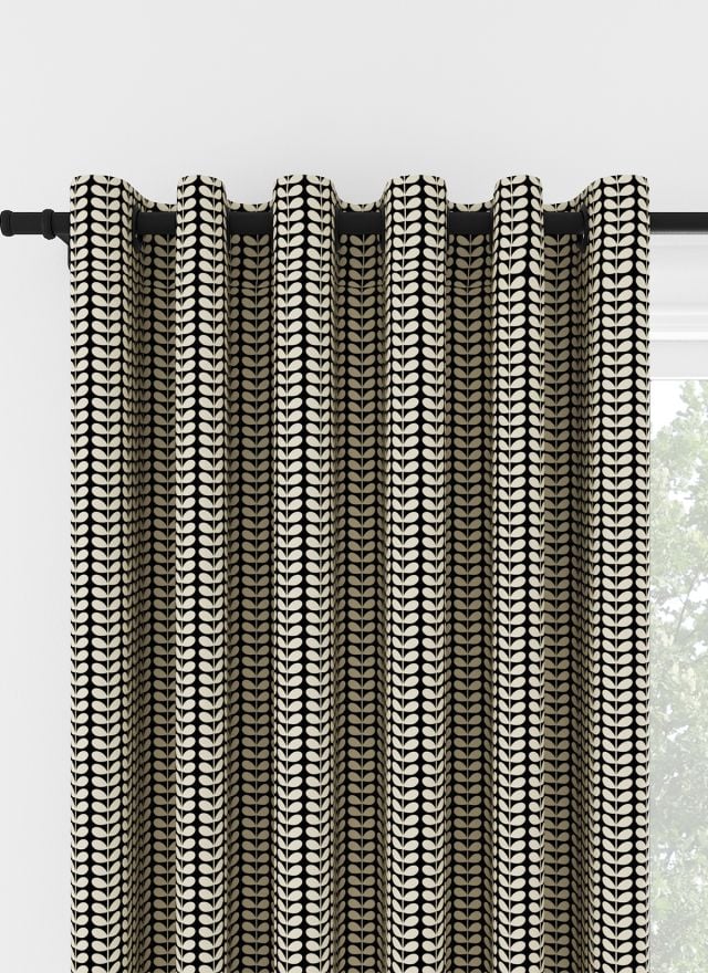 Orla Kiely Tiny Stem Black Eyelet Curtain