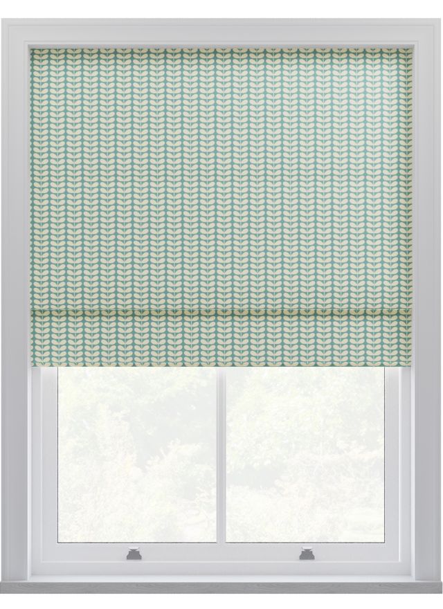 Orla Kiely Tiny Stem Duckegg Roman Blinds