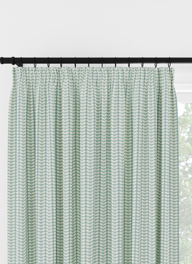 Orla Kiely Tiny Stem Duckegg Pencil Pleat Curtain