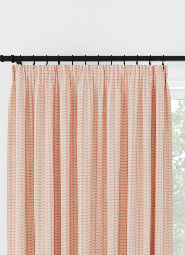 Orla Kiely Tiny Stem Pink Pencil Pleat Curtain