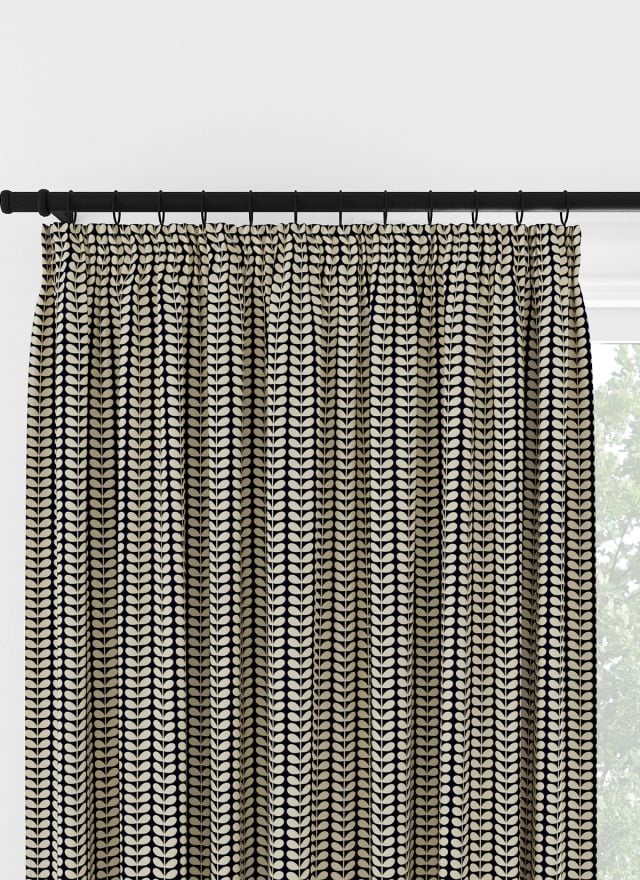Orla Kiely Tiny Stem Whale Pencil Pleat Curtain