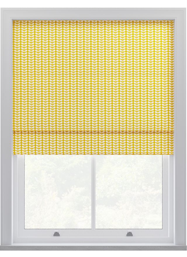 Orla Kiely Tiny Stem Yellow Roman Blinds
