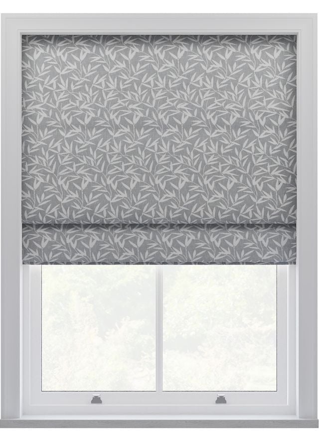 Laura Ashley Willow Leaf Chenille Steel Roman Blind