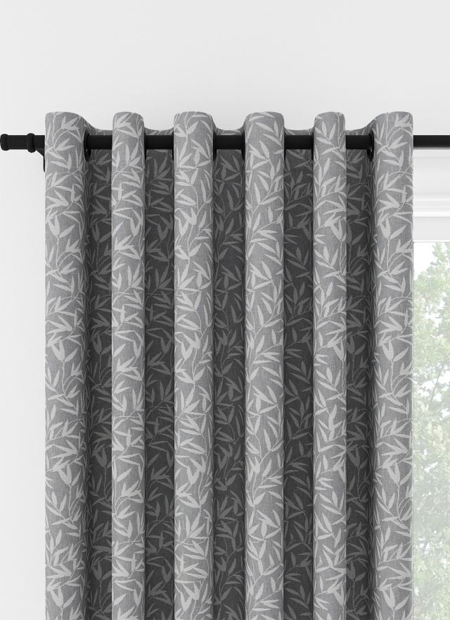 Laura Ashley Willow Leaf Chenille Steel Eyelet Curtain