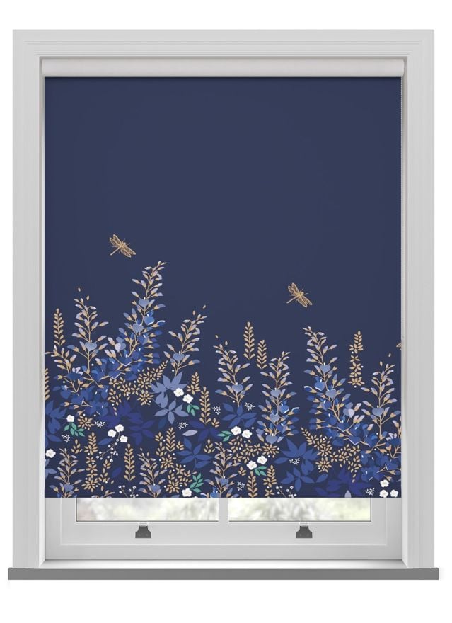 Sara Miller Wisteria Navy Roller Blind