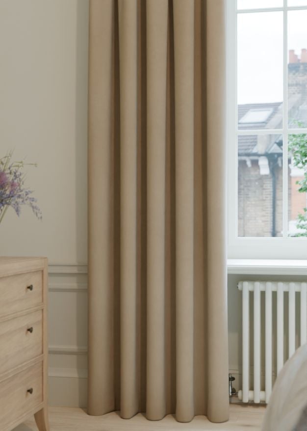 Almond Taupe Velvet Curtain