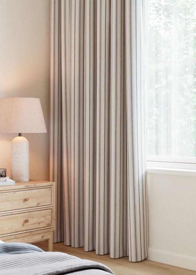 Ash Grey Chevron Stripe Curtain