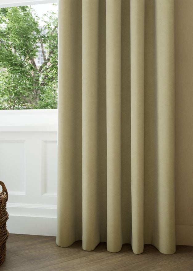 Botanical Green Velvet Curtain