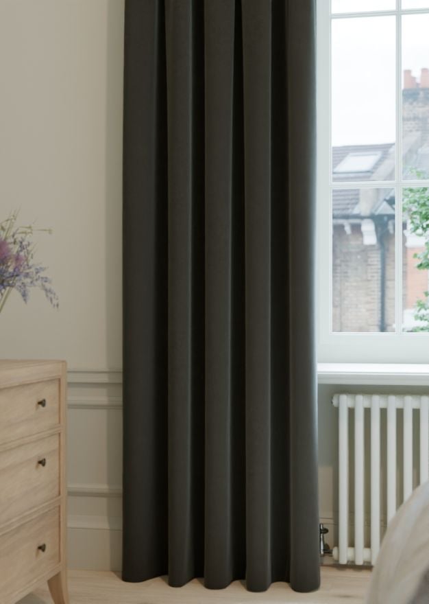 Dark Driftwood Soft Canvas Curtain