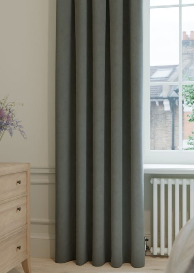 Deep Ash Velvet Curtain