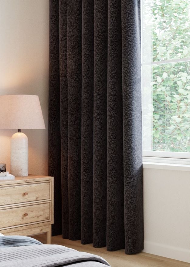 Deep Chocolate Jacquard Spot Curtain