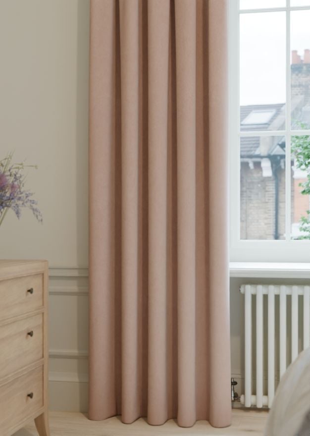 Dusty Rose Soft Canvas Curtain
