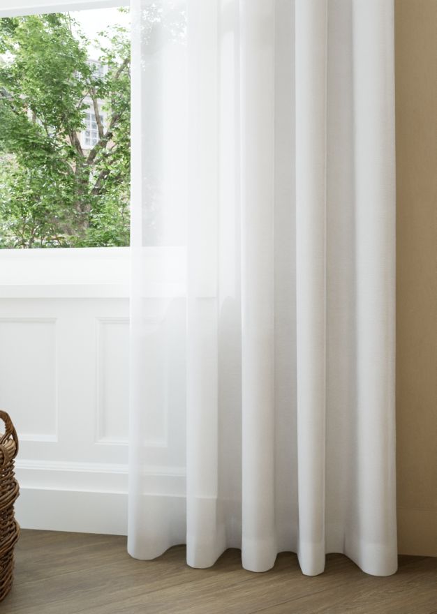 Ice White Soft Stripe Sheer Voile Curtain