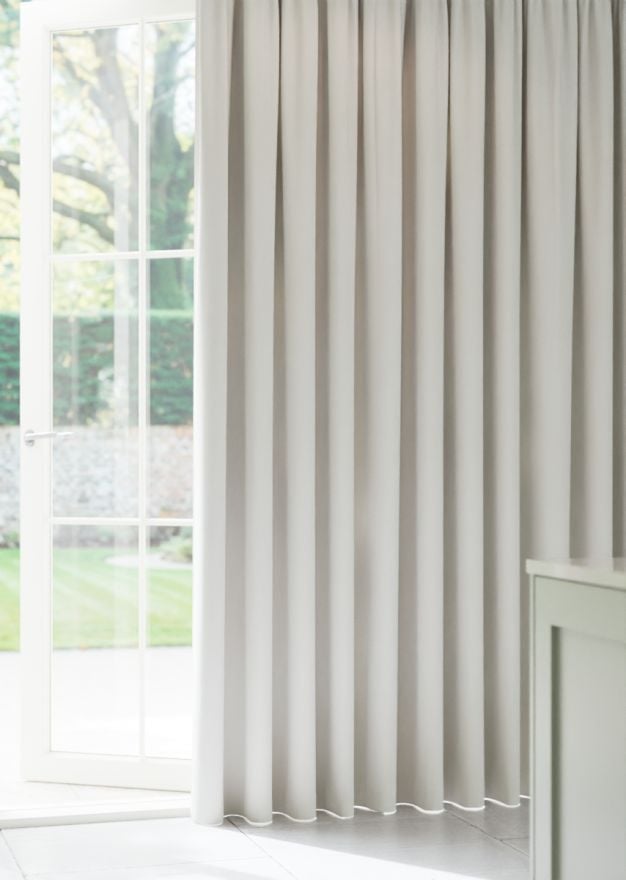 Pearl White Soft Weave Curtain