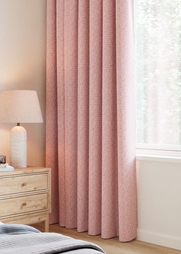 Raspberry Diamond Chevron Curtain