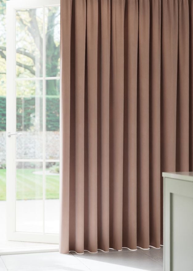 Rosy Taupe Velvet Curtain
