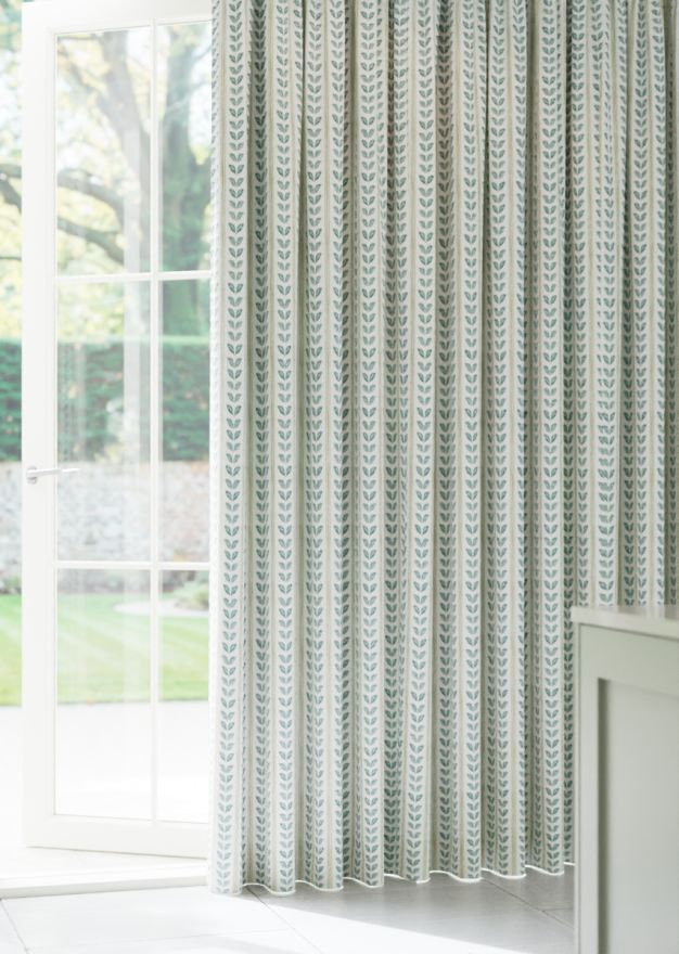 Sea Glass Botanical Stripe Curtain