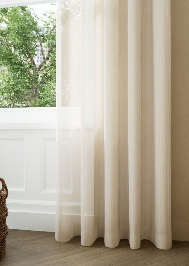 Soft Oat Woven Stripe Sheer Curtain