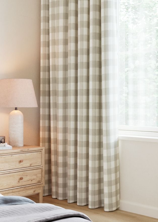 Sophie Allport Gingham Warm Stone Curtain