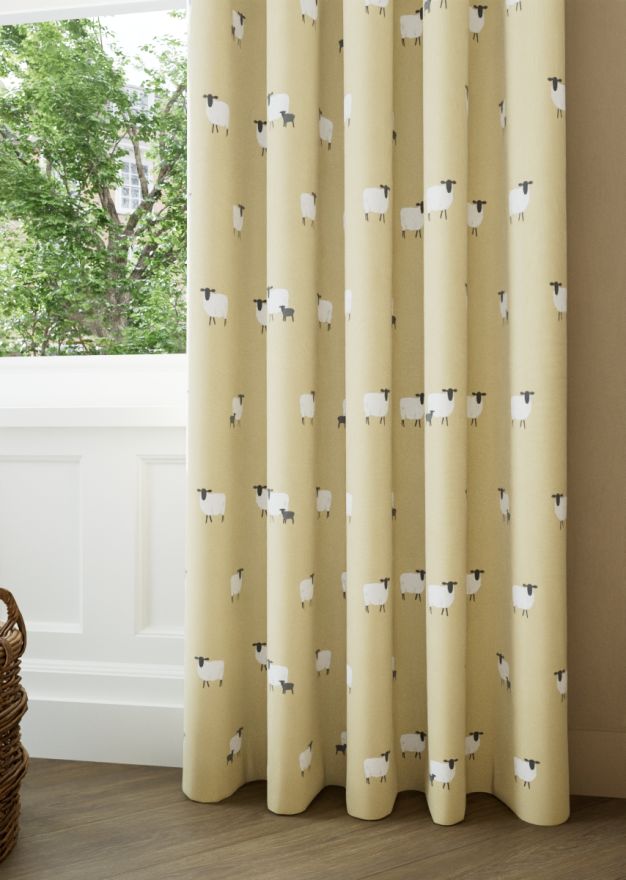 Sophie Allport Sheep Ochre Curtain