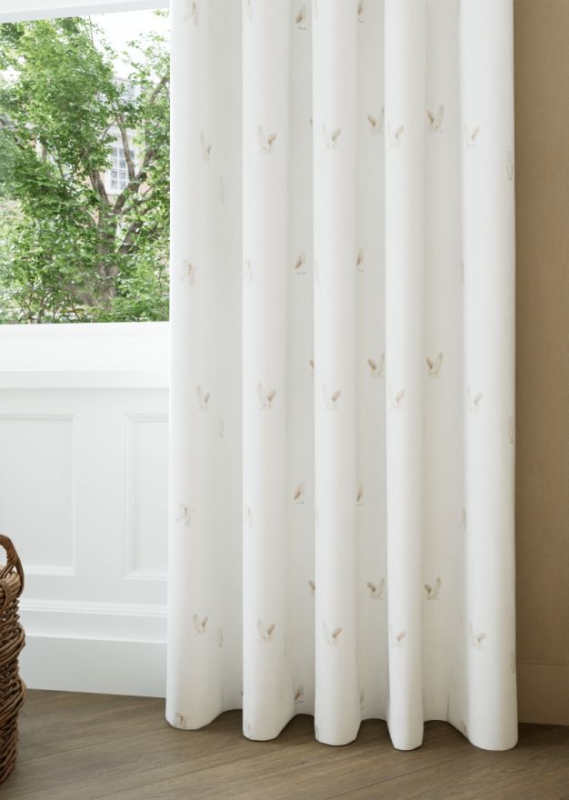 Sophie Allport Snowy Owls Off White Curtain